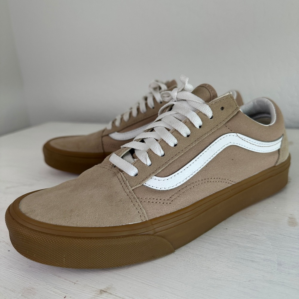 Vans Sneakers Mens 8.5 Old Skool Khaki Tan Gumsole Low Top Skate Shoes
